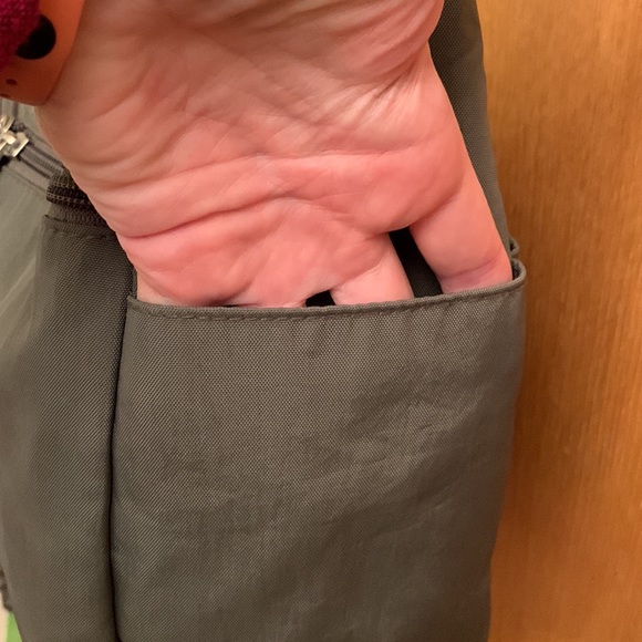 Baggallini gray woven nylon cross body shoulder bag purse zip top large VGUC - Picture 4 of 13